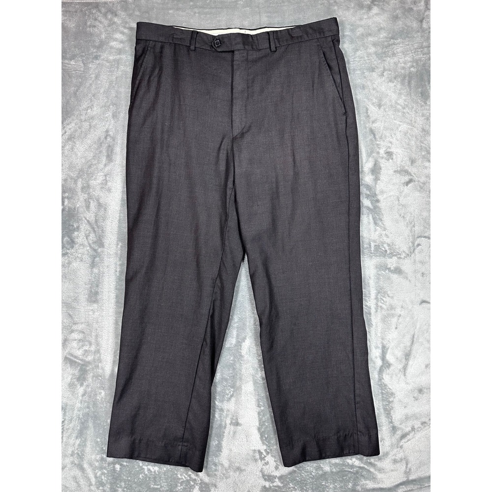 Santorelli‎ Romeo Luxury Serge Mens 36 Dress Pants Gray 100% Wool Made in Italy